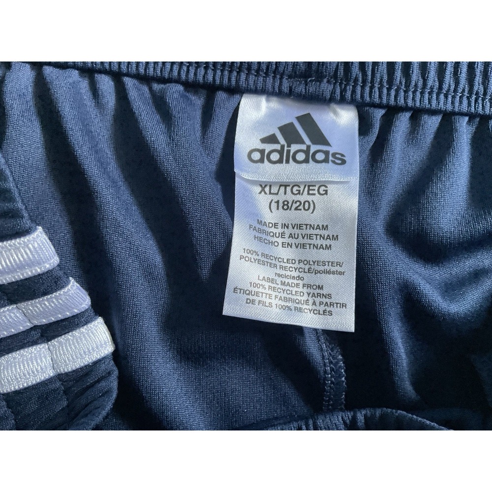 Adidas Classic 3S Youth Shorts Elastic Waistband Color Collegiate Navy Size XL - Picture 6 of 6